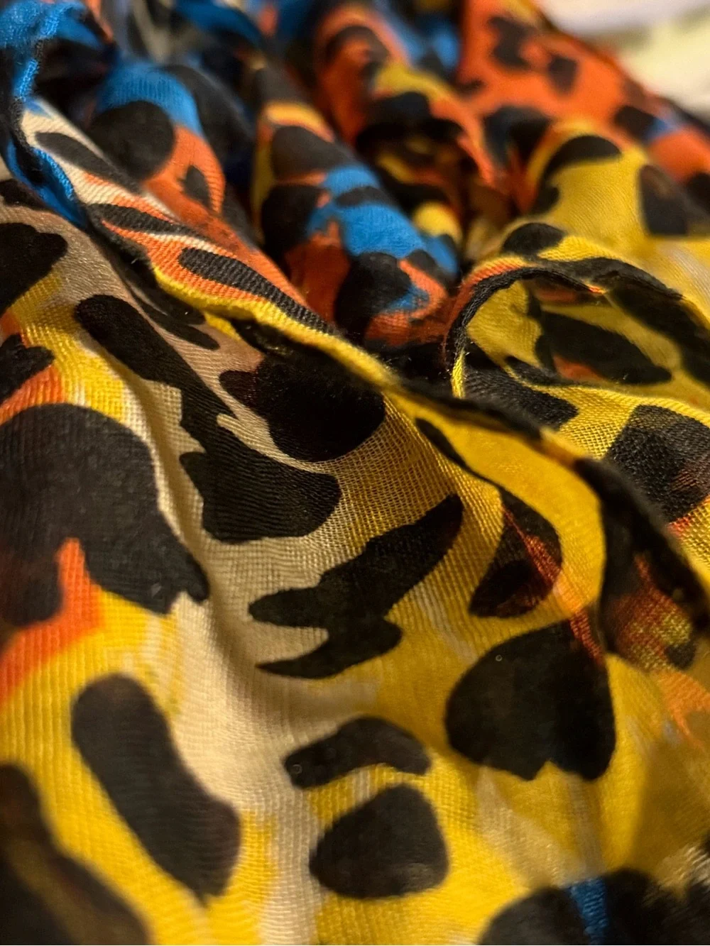 Vibrant Multi-Color Leopard Print Scarf